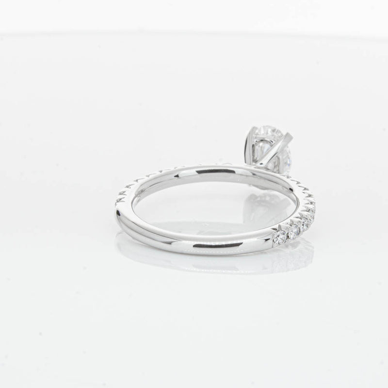 18ct White Gold 1.01ct Oval Cut Diamond Comet Ring-Ring-Walker & Hall