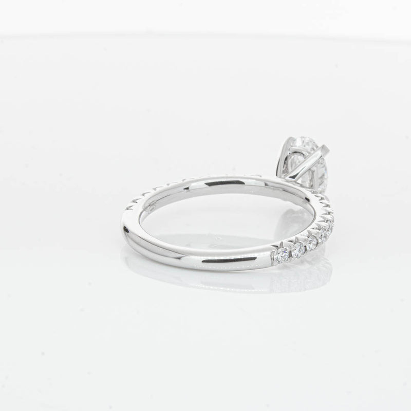 18ct White Gold 1.01ct Oval Cut Diamond Comet Ring-Ring-Walker & Hall