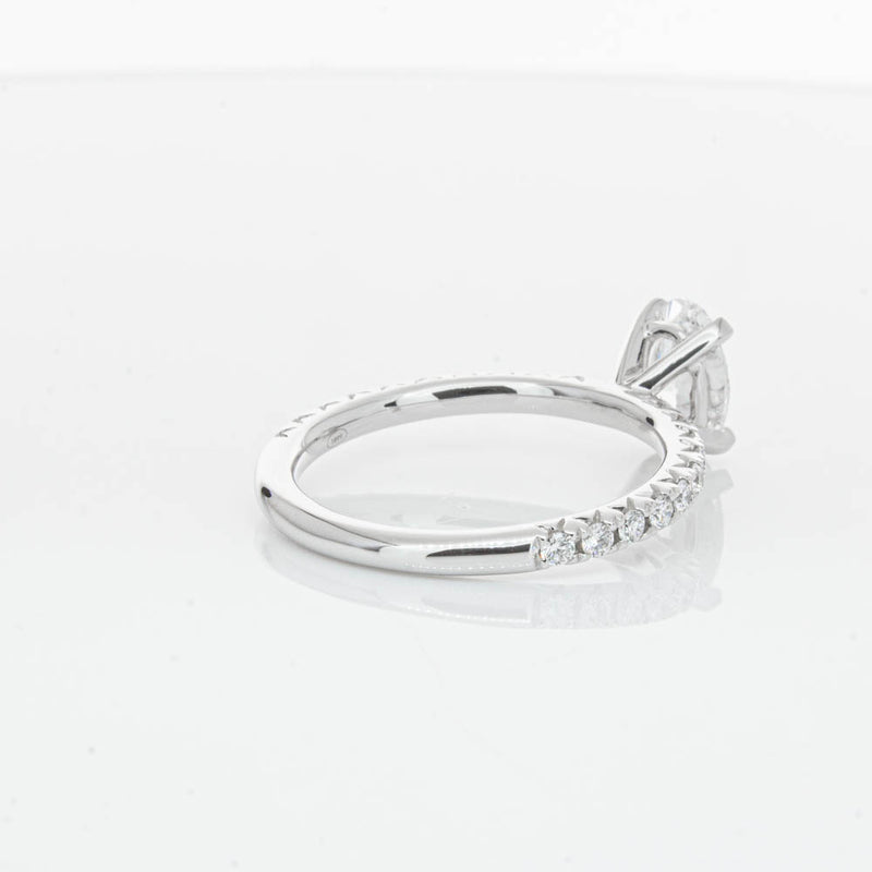 18ct White Gold 1.01ct Oval Cut Diamond Comet Ring-Ring-Walker & Hall