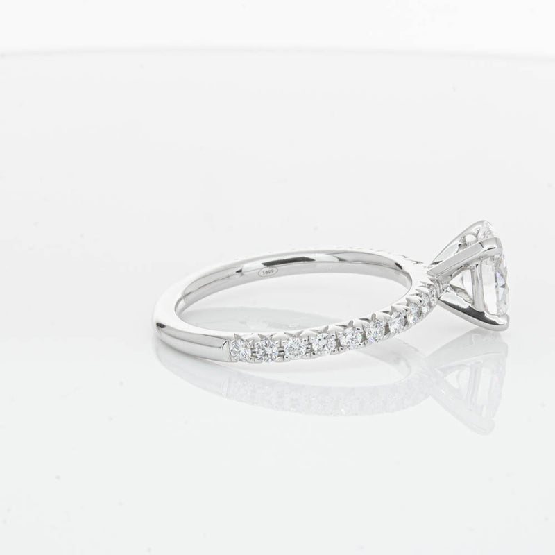 18ct White Gold 1.01ct Oval Cut Diamond Comet Ring-Ring-Walker & Hall