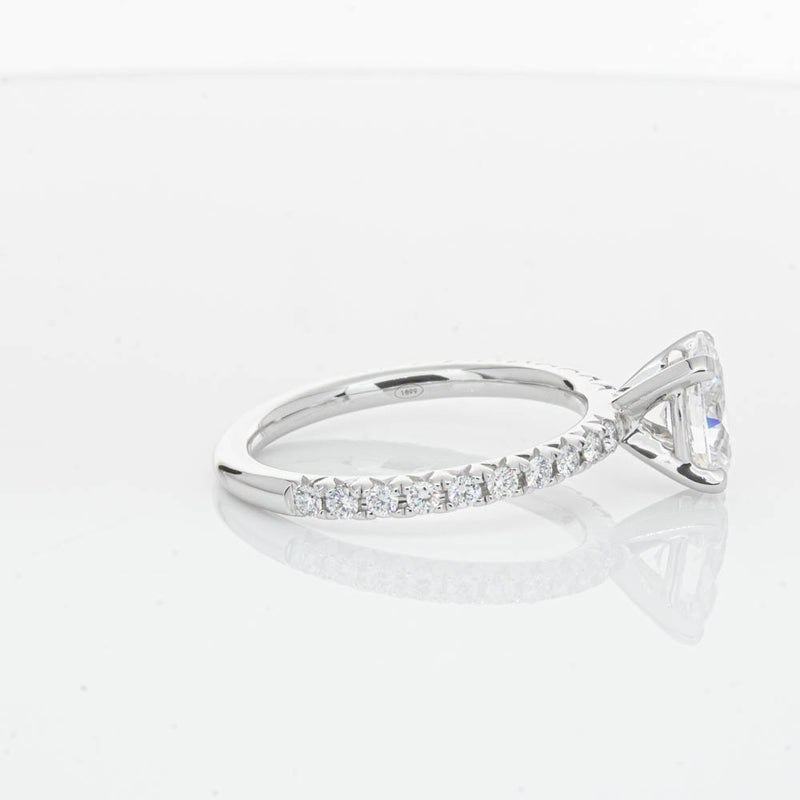 18ct White Gold 1.01ct Oval Cut Diamond Comet Ring-Ring-Walker & Hall