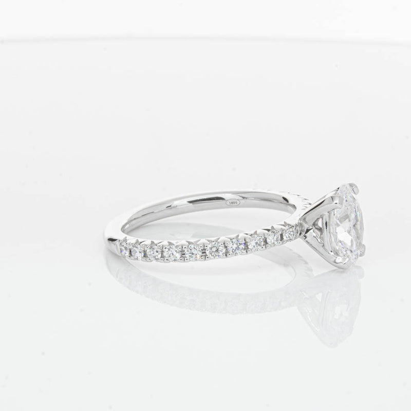 18ct White Gold 1.01ct Oval Cut Diamond Comet Ring-Ring-Walker & Hall