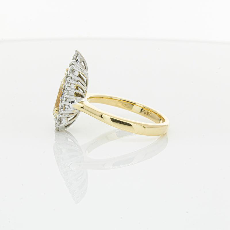 18ct Yellow Gold Pear Cut Yellow Diamond Belle Ring-Ring-Walker & Hall