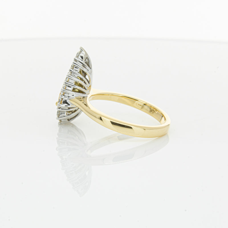 18ct Yellow Gold Pear Cut Yellow Diamond Belle Ring-Ring-Walker & Hall