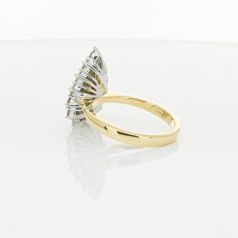 18ct Yellow Gold Pear Cut Yellow Diamond Belle Ring-Ring-Walker & Hall