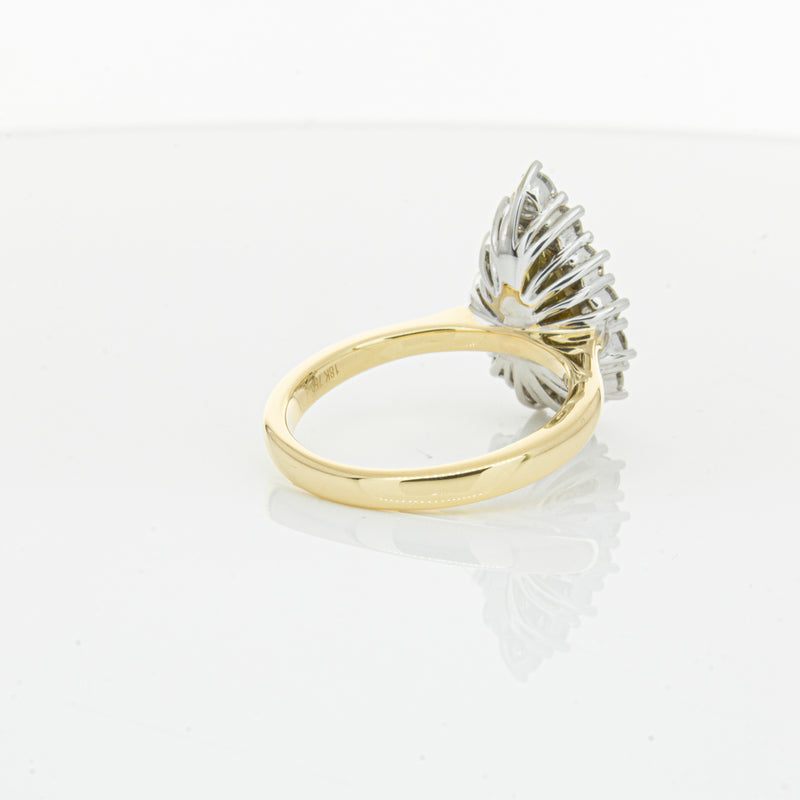 18ct Yellow Gold Pear Cut Yellow Diamond Belle Ring-Ring-Walker & Hall