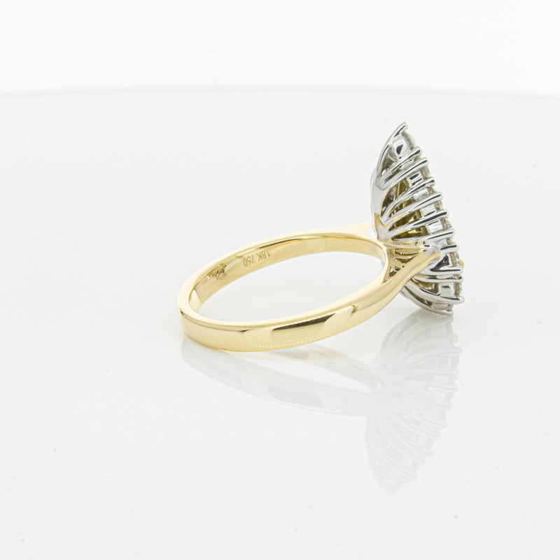 18ct Yellow Gold Pear Cut Yellow Diamond Belle Ring-Ring-Walker & Hall