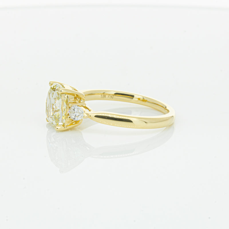 18ct Yellow Gold Cushion Cut Yellow Diamond Ayla Ring-Ring-Walker & Hall