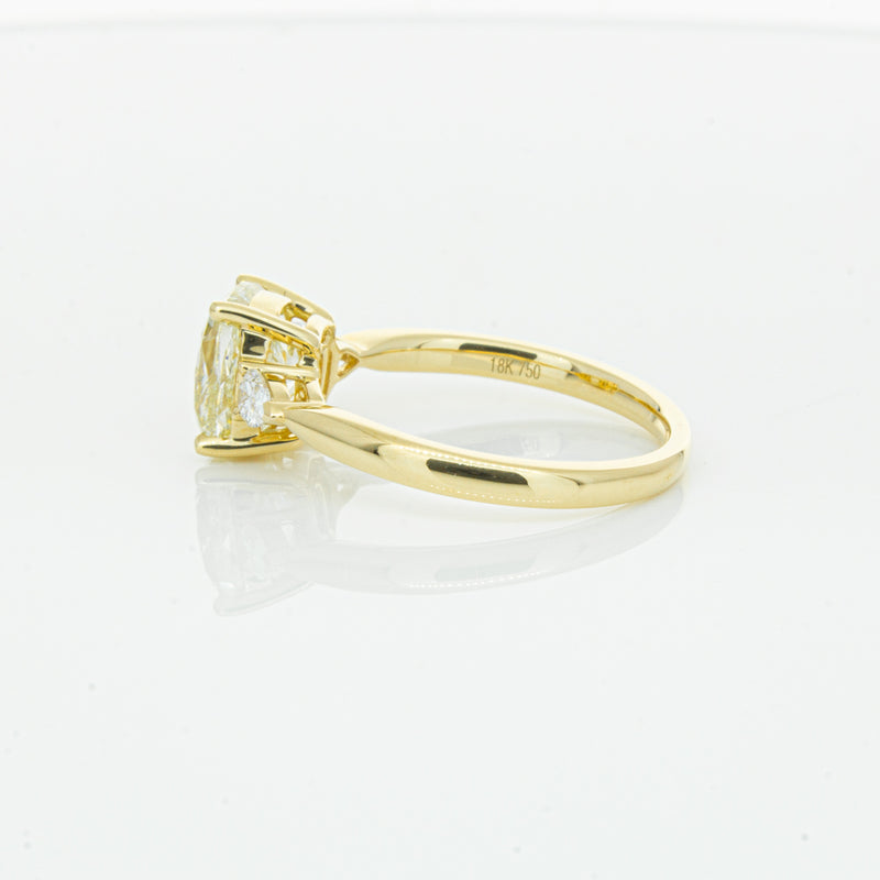 18ct Yellow Gold Cushion Cut Yellow Diamond Ayla Ring-Ring-Walker & Hall