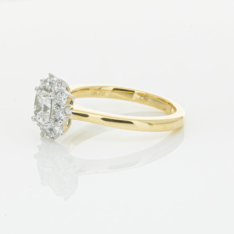18ct Yellow Gold .72ct Cushion Cut Diamond Belle Ring-Ring-Walker & Hall
