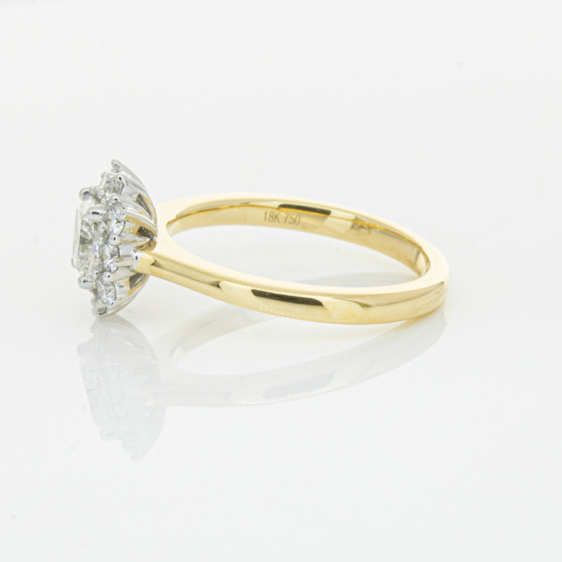 18ct Yellow Gold .72ct Cushion Cut Diamond Belle Ring-Ring-Walker & Hall