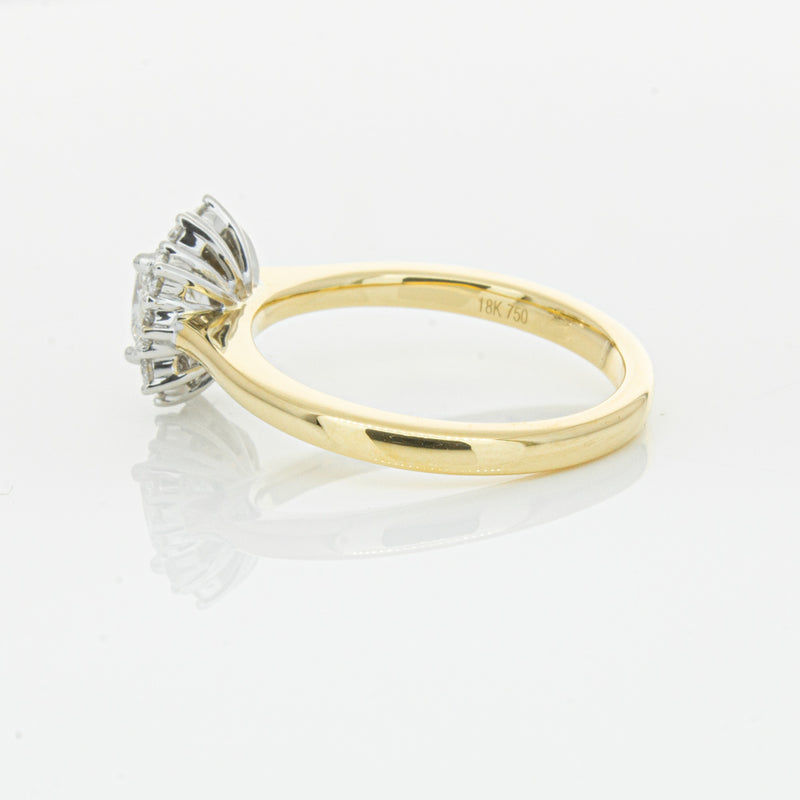 18ct Yellow Gold .72ct Cushion Cut Diamond Belle Ring-Ring-Walker & Hall