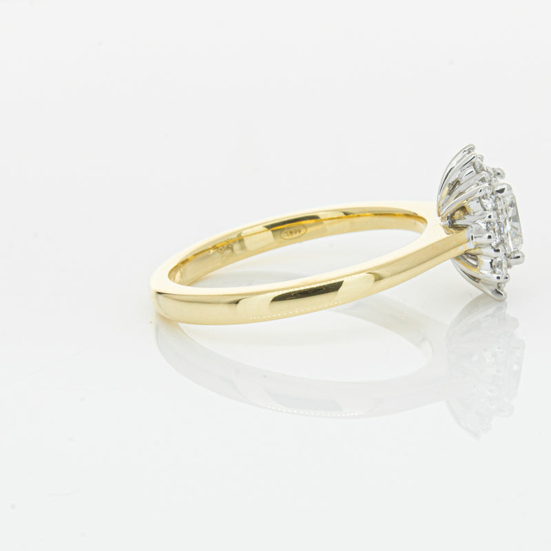 18ct Yellow Gold .72ct Cushion Cut Diamond Belle Ring-Ring-Walker & Hall