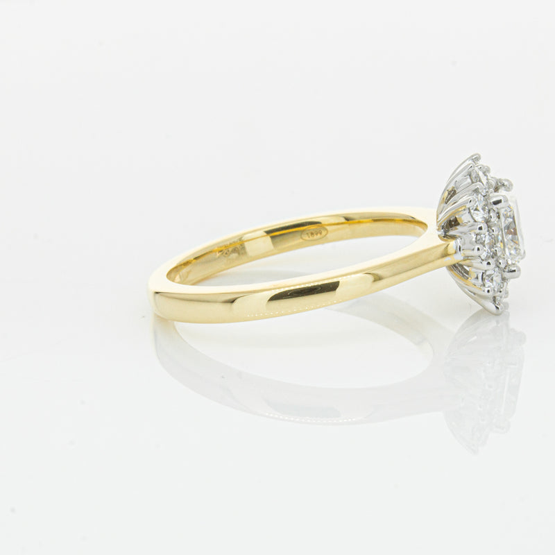 18ct Yellow Gold .72ct Cushion Cut Diamond Belle Ring-Ring-Walker & Hall