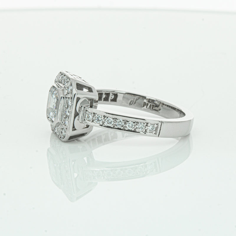Deja Vu Platinum .70ct Asscher Cut Diamond Ring-Ring-Walker & Hall