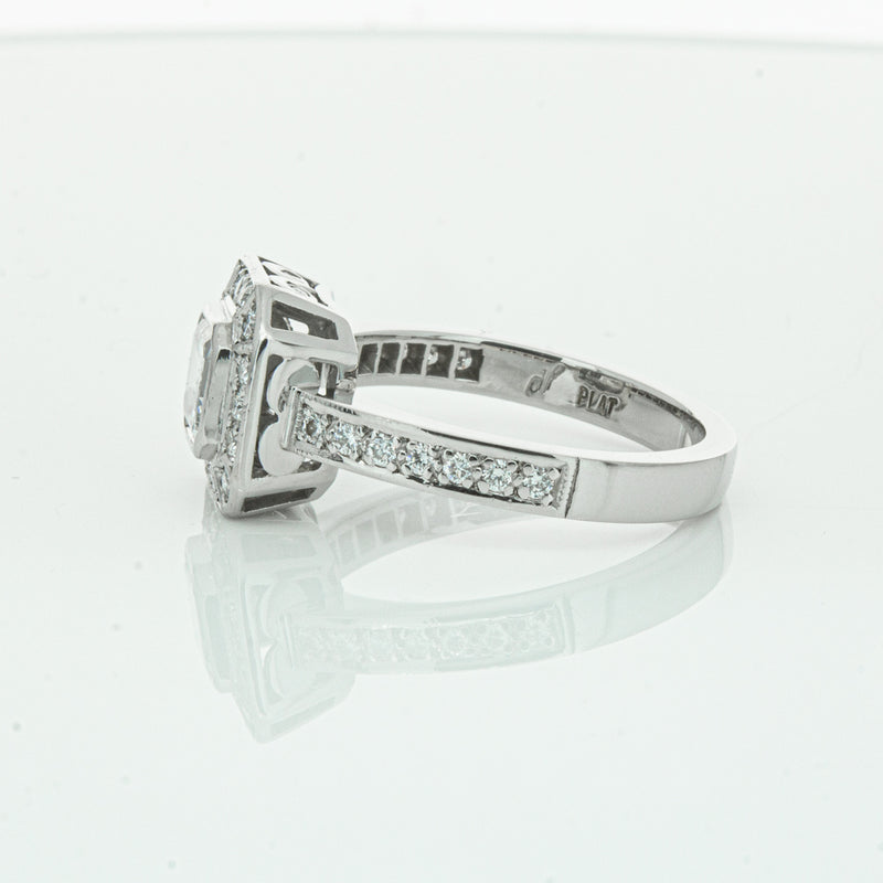 Deja Vu Platinum .70ct Asscher Cut Diamond Ring-Ring-Walker & Hall
