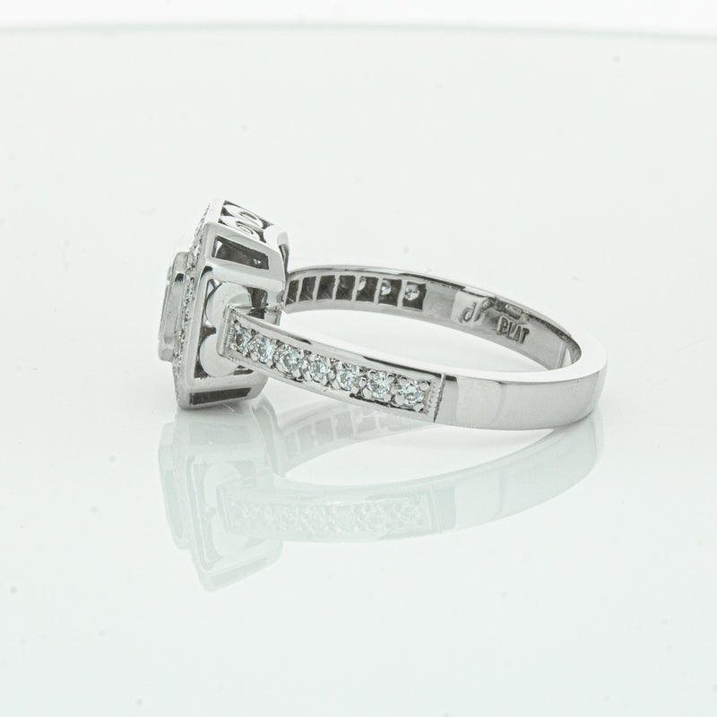 Deja Vu Platinum .70ct Asscher Cut Diamond Ring-Ring-Walker & Hall