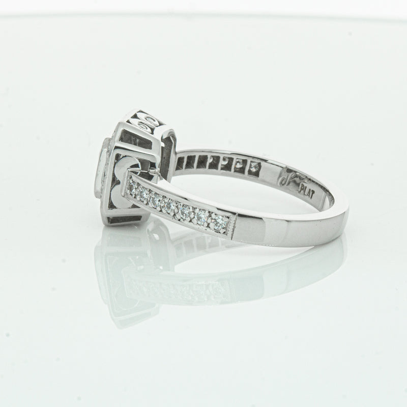 Deja Vu Platinum .70ct Asscher Cut Diamond Ring-Ring-Walker & Hall