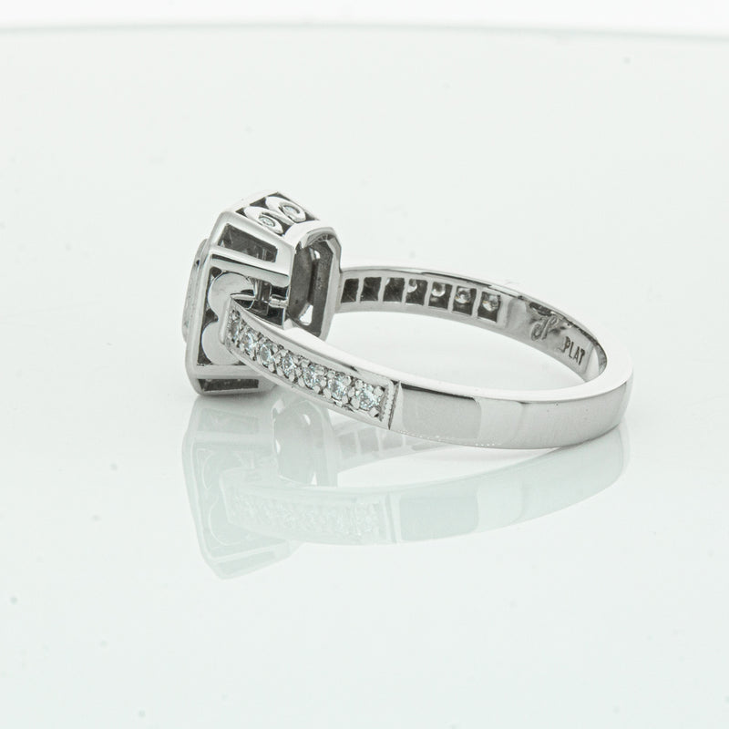 Deja Vu Platinum .70ct Asscher Cut Diamond Ring-Ring-Walker & Hall