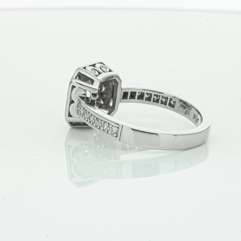 Deja Vu Platinum .70ct Asscher Cut Diamond Ring-Ring-Walker & Hall