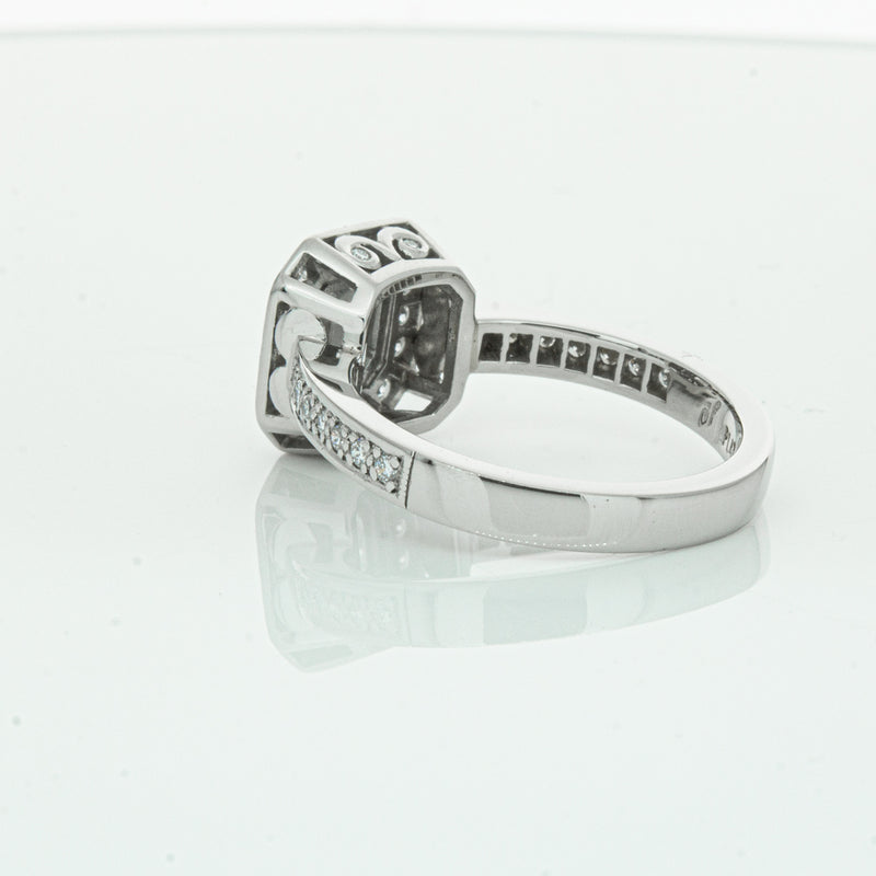 Deja Vu Platinum .70ct Asscher Cut Diamond Ring-Ring-Walker & Hall