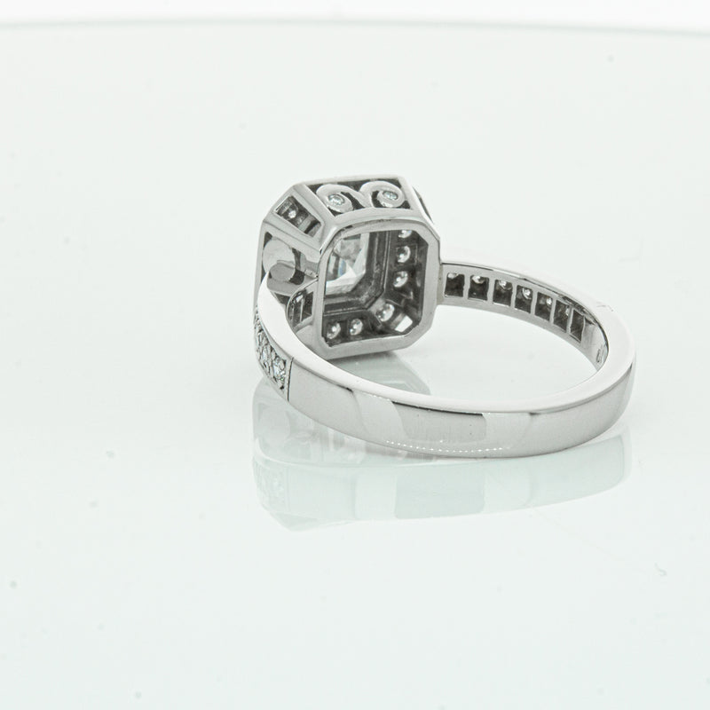 Deja Vu Platinum .70ct Asscher Cut Diamond Ring-Ring-Walker & Hall