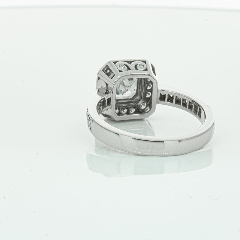 Deja Vu Platinum .70ct Asscher Cut Diamond Ring-Ring-Walker & Hall