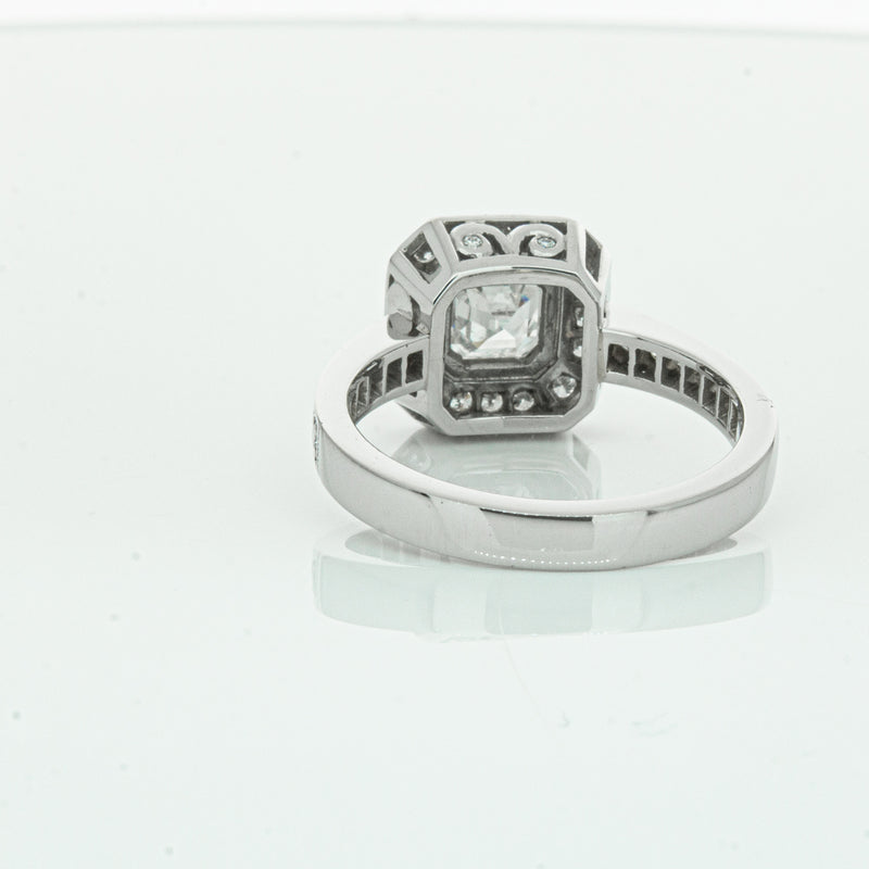 Deja Vu Platinum .70ct Asscher Cut Diamond Ring-Ring-Walker & Hall