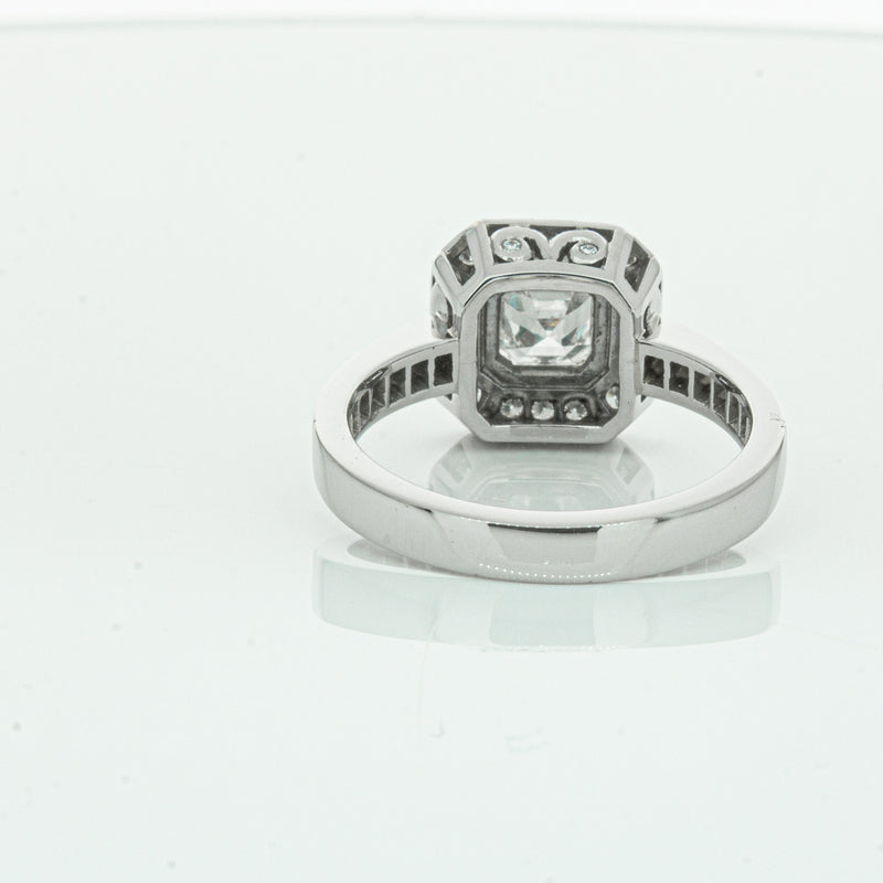 Deja Vu Platinum .70ct Asscher Cut Diamond Ring-Ring-Walker & Hall