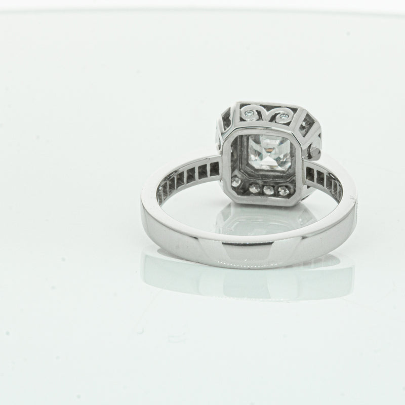 Deja Vu Platinum .70ct Asscher Cut Diamond Ring-Ring-Walker & Hall