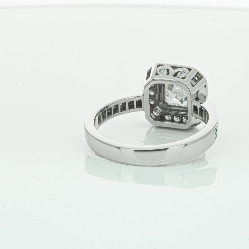 Deja Vu Platinum .70ct Asscher Cut Diamond Ring-Ring-Walker & Hall