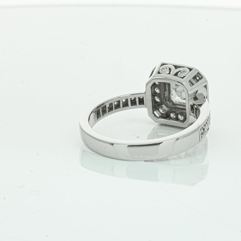 Deja Vu Platinum .70ct Asscher Cut Diamond Ring-Ring-Walker & Hall