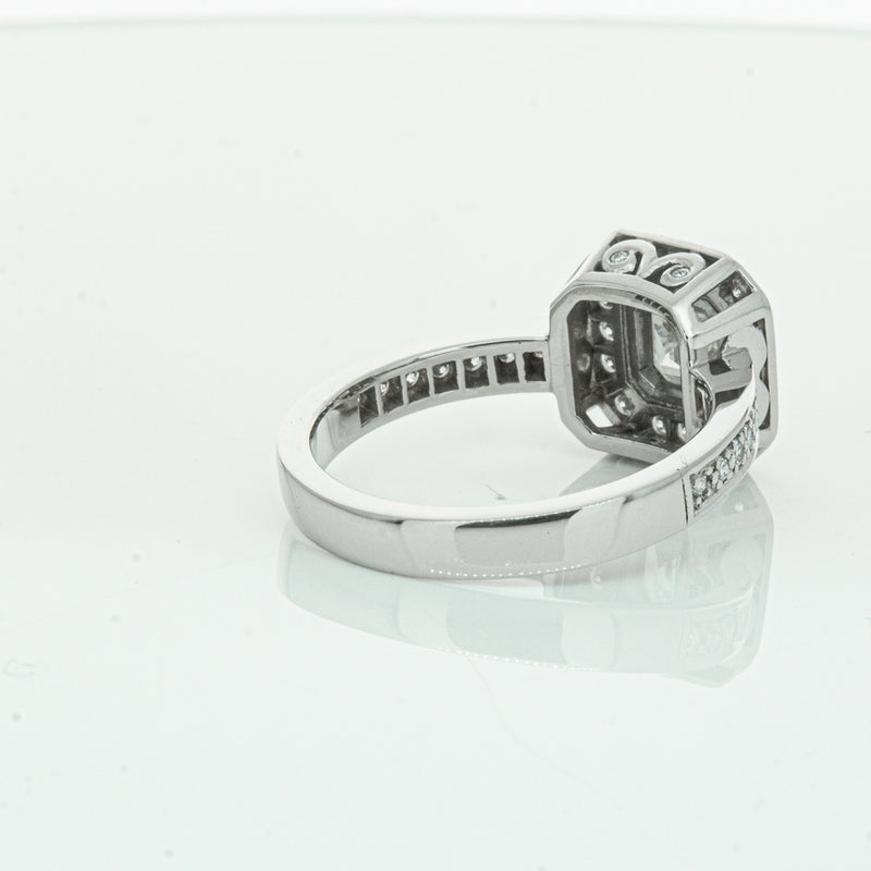Deja Vu Platinum .70ct Asscher Cut Diamond Ring-Ring-Walker & Hall