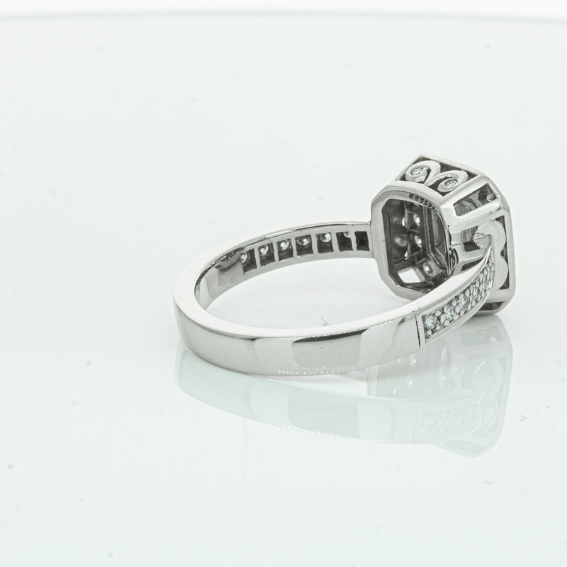 Deja Vu Platinum .70ct Asscher Cut Diamond Ring-Ring-Walker & Hall