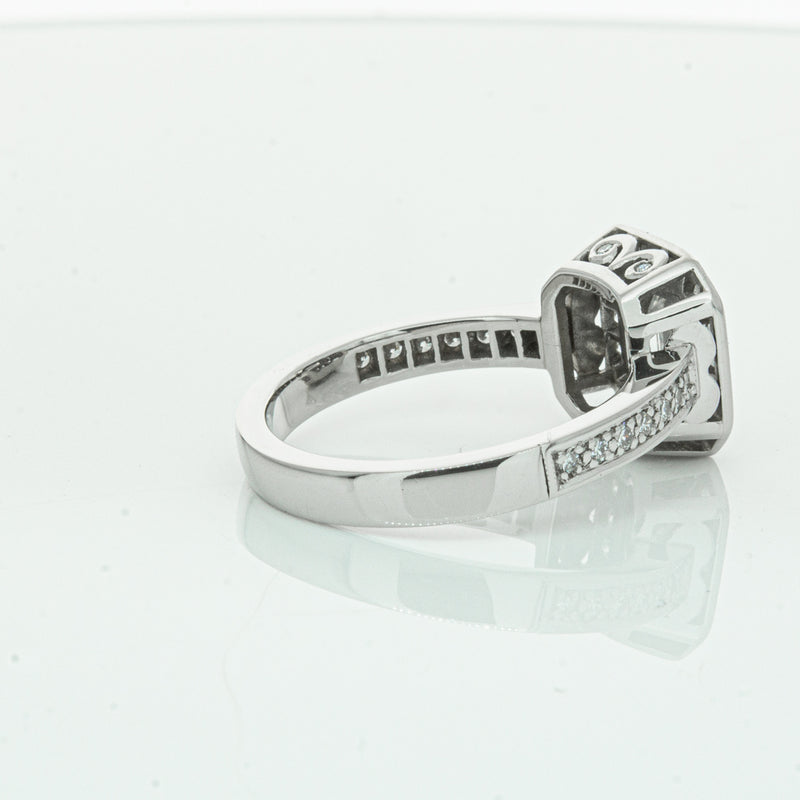 Deja Vu Platinum .70ct Asscher Cut Diamond Ring-Ring-Walker & Hall