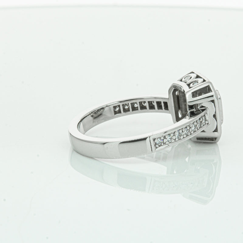 Deja Vu Platinum .70ct Asscher Cut Diamond Ring-Ring-Walker & Hall