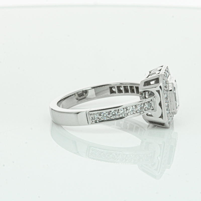 Deja Vu Platinum .70ct Asscher Cut Diamond Ring-Ring-Walker & Hall