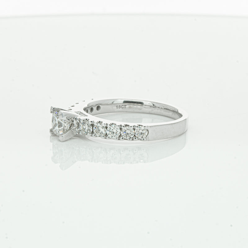 Deja Vu 18ct White Gold .40ct Princess Cut Diamond Ring-Ring-Walker & Hall