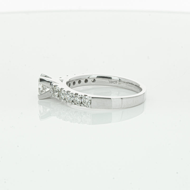 Deja Vu 18ct White Gold .40ct Princess Cut Diamond Ring-Ring-Walker & Hall