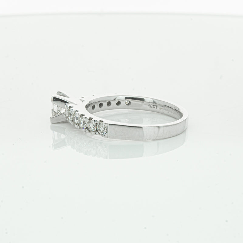 Deja Vu 18ct White Gold .40ct Princess Cut Diamond Ring-Ring-Walker & Hall