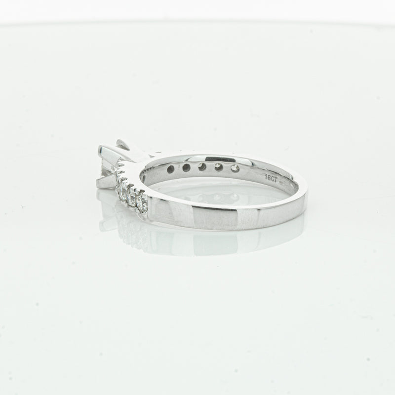 Deja Vu 18ct White Gold .40ct Princess Cut Diamond Ring-Ring-Walker & Hall