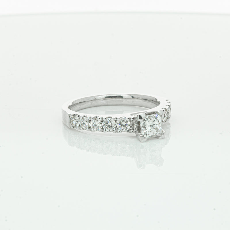 Deja Vu 18ct White Gold .40ct Princess Cut Diamond Ring-Ring-Walker & Hall