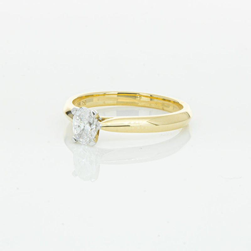18ct Yellow Gold .40ct Oval Cut Diamond Venetian Ring-Ring-Walker & Hall