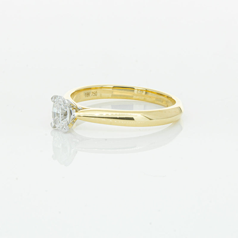 18ct Yellow Gold .40ct Oval Cut Diamond Venetian Ring-Ring-Walker & Hall