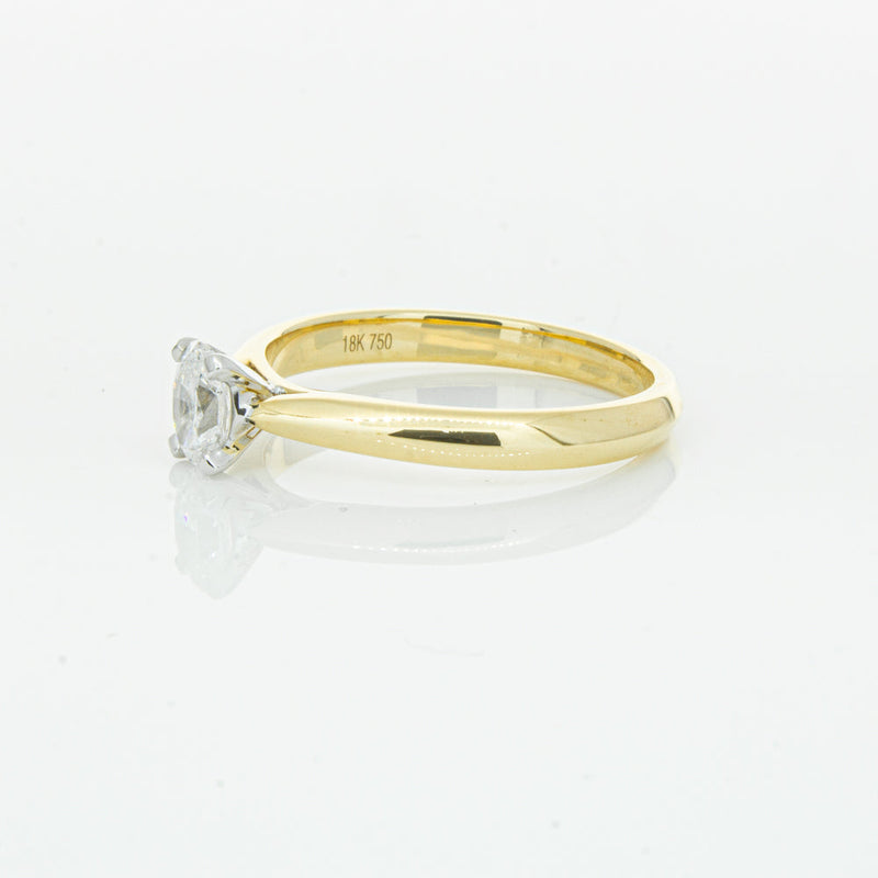18ct Yellow Gold .40ct Oval Cut Diamond Venetian Ring-Ring-Walker & Hall