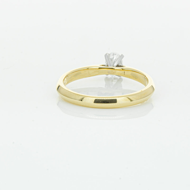 18ct Yellow Gold .40ct Oval Cut Diamond Venetian Ring-Ring-Walker & Hall