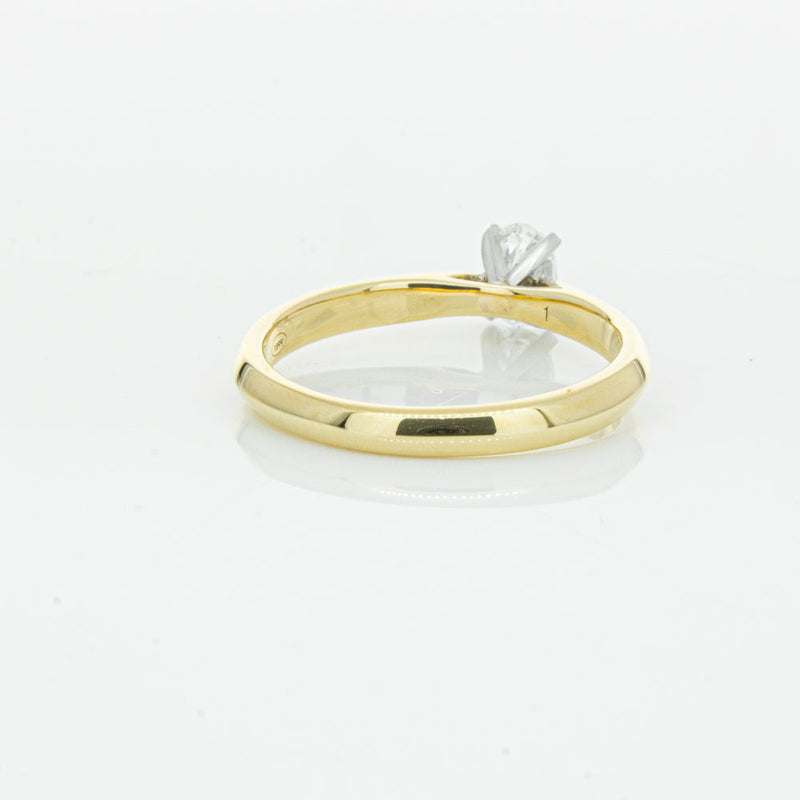 18ct Yellow Gold .40ct Oval Cut Diamond Venetian Ring-Ring-Walker & Hall