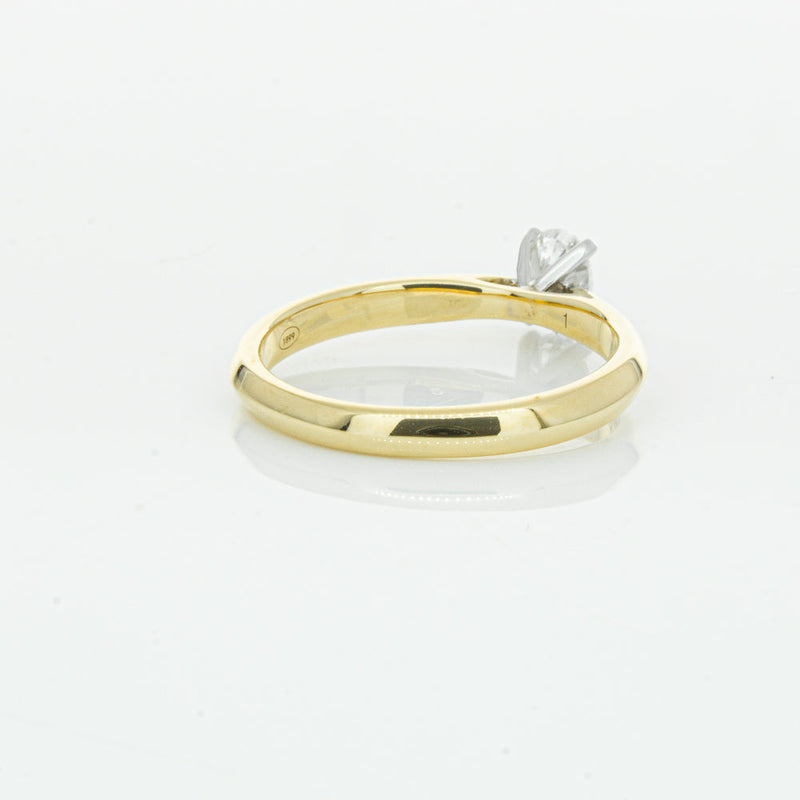 18ct Yellow Gold .40ct Oval Cut Diamond Venetian Ring-Ring-Walker & Hall