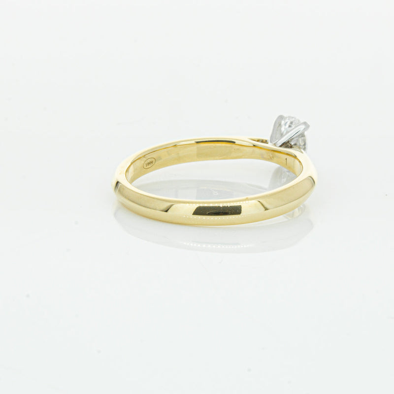 18ct Yellow Gold .40ct Oval Cut Diamond Venetian Ring-Ring-Walker & Hall
