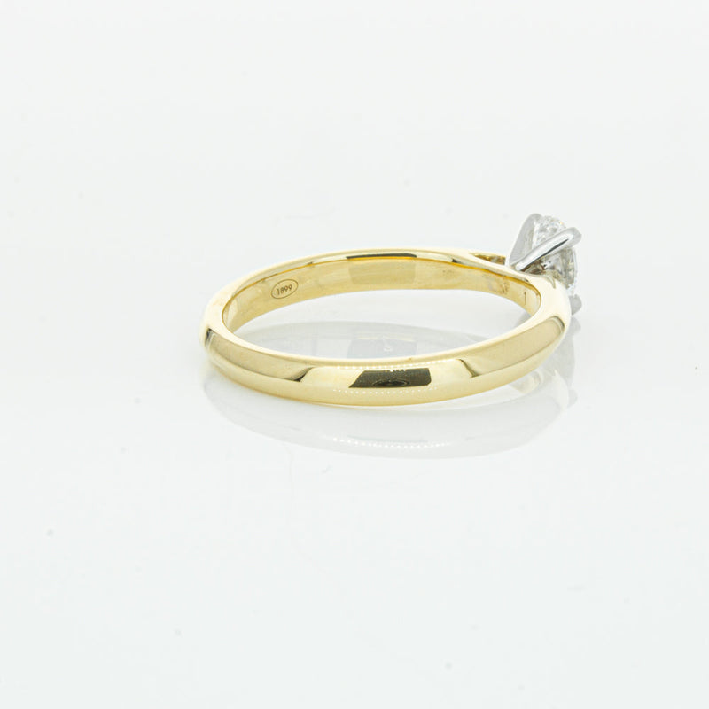 18ct Yellow Gold .40ct Oval Cut Diamond Venetian Ring-Ring-Walker & Hall